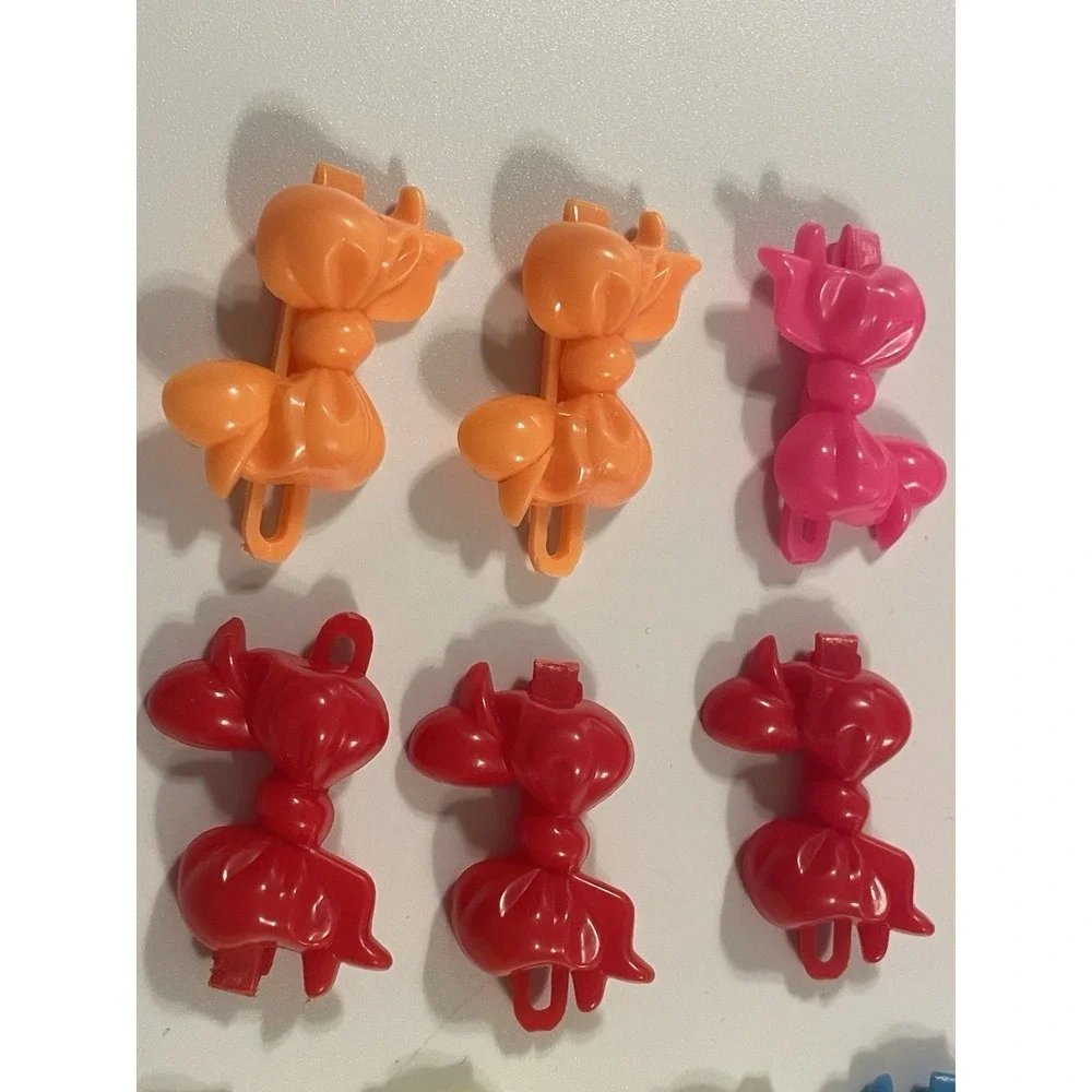 Vintage Girl's Hair Clip Bow Barette Lot Neon Bright Colors 80's 90's Y2K 2000's